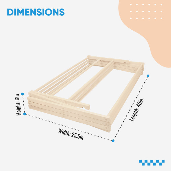 Pennsylvania Woodworks X-Large Flat Top Clothes Drying Rack: Solid Maple Hard Wood Laundry Rack for Sweaters, Blouses, Lingerie & More, Durable Folding Drying Rack, Made in USA, No Assembly Needed - Pennsylvania Woodworks