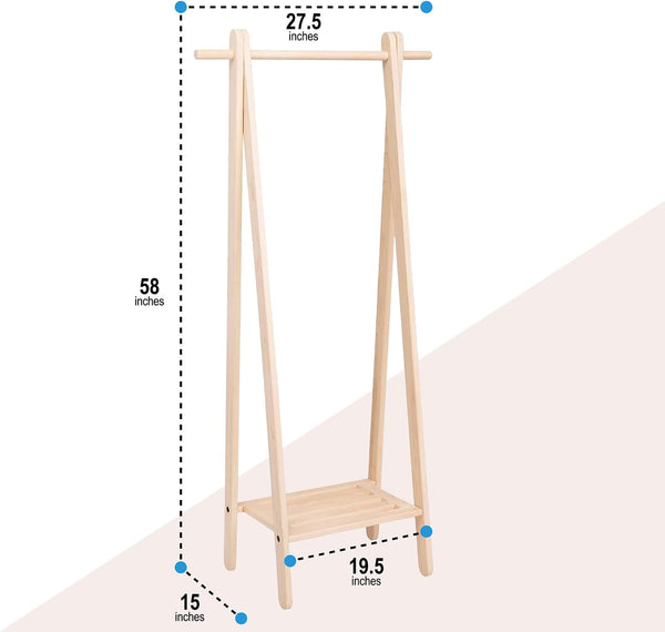 Pennsylvania Woodworks Maple Garment Rack, Medium, Clothing Space, Efficient, Heavy Duty, Easy Assembly, Made in USA - Pennsylvania Woodworks