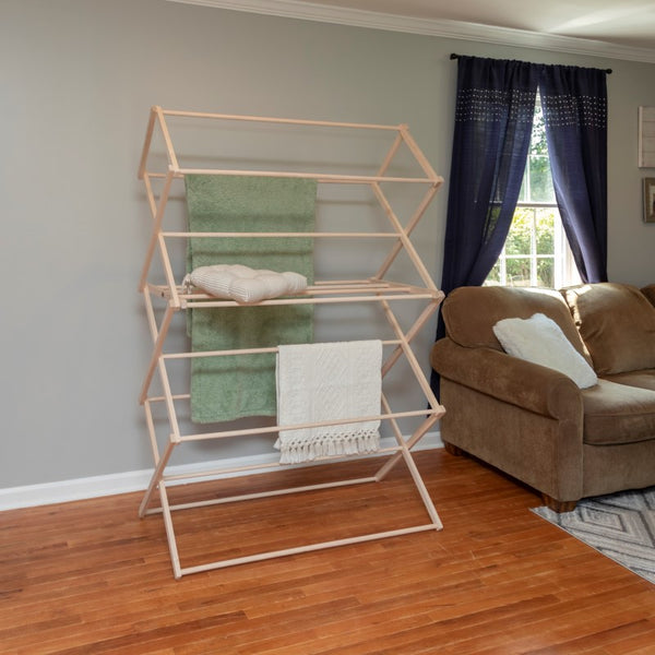 Pennsylvania Woodworks XX Large Wooden Clothes Drying Rack (Made in the USA) Heavy Duty 100% Hardwood - Pennsylvania Woodworks