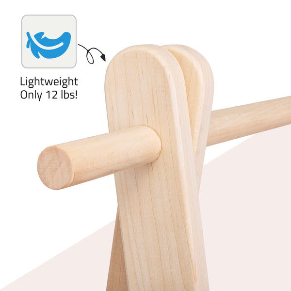 Pennsylvania Woodworks Maple Garment Rack, Medium, Clothing Space, Efficient, Heavy Duty, Easy Assembly, Made in USA - Pennsylvania Woodworks