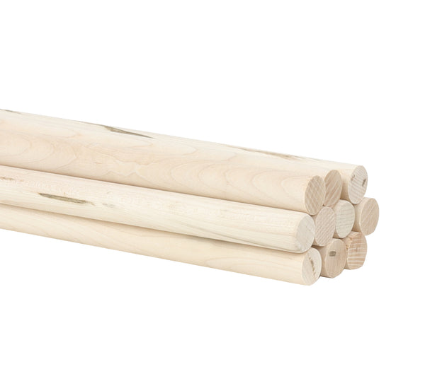 Maple Wooden Dowel Rods | 3/4" Wood Dowels, 10 Pack | Solid Hardwood Sticks for Crafting, Macrame, DIY & More | Sanded Smooth, Kiln Dried, White, Unfinished by Pennsylvania Woodworks - Pennsylvania Woodworks