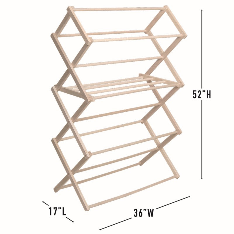Pennsylvania Woodworks Large Wooden Clothes Drying Rack (Made in the USA) Heavy Duty 100% Hardwood - Pennsylvania Woodworks