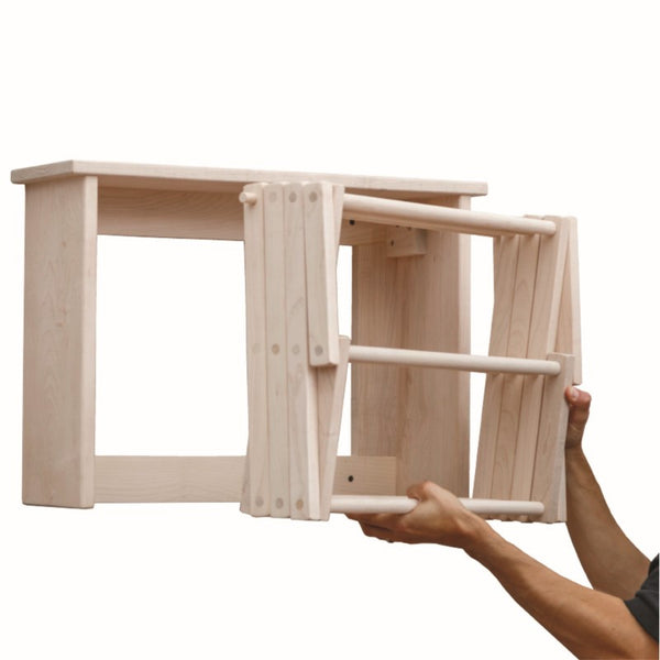 Large Wall Clothes Drying Rack ~ Heavy Duty Solid Maple Hardwood, Folding, Collapses to 25" x 20" x 8", Hand Built in USA, Unfinished, by Pennsylvania Woodworks - Pennsylvania Woodworks