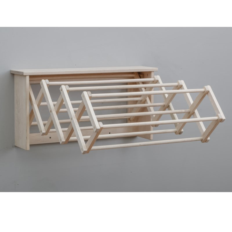 Extra Large Wall Clothes Drying Rack ~ Heavy Duty Solid Maple