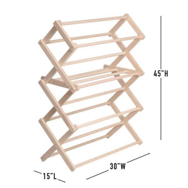 Pennsylvania Woodworks Medium Wooden Clothes Drying Rack (Made in the USA) Heavy Duty 100% Hardwood - Pennsylvania Woodworks