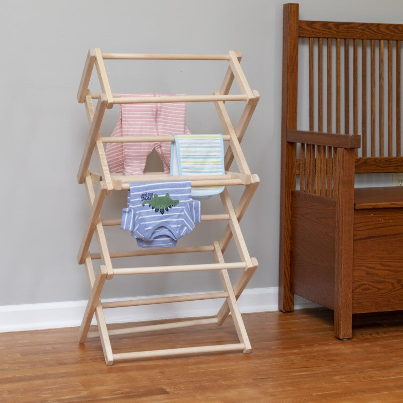Small Wooden Clothes Drying Rack by Benson Wood Products