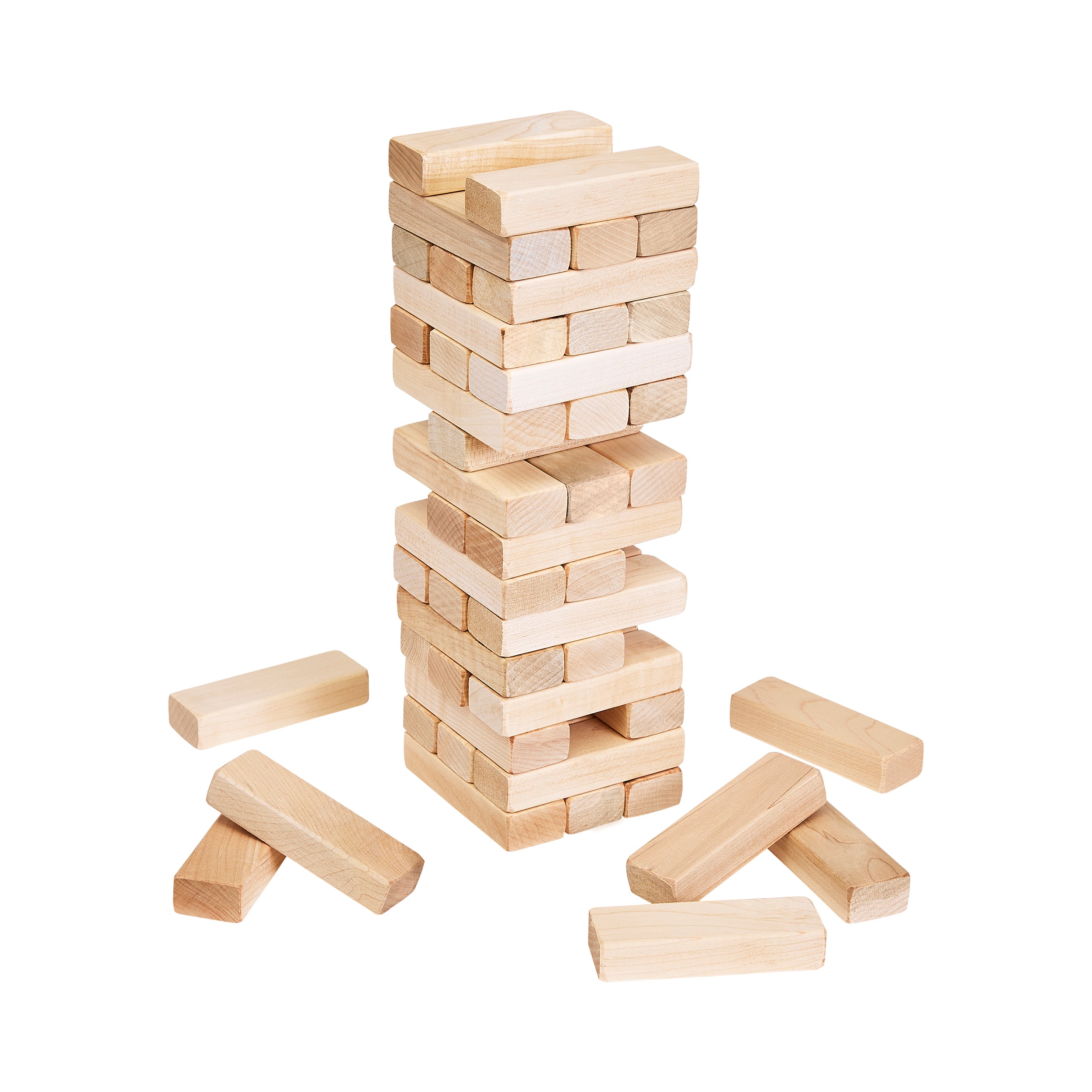 Pennsylvania Woodworks Maple Tumble Tower Game - Heavy Duty Timber Tower  Wooden Block Set - Stackable Hardwood Blocks - Tabletop & Outdoor Family