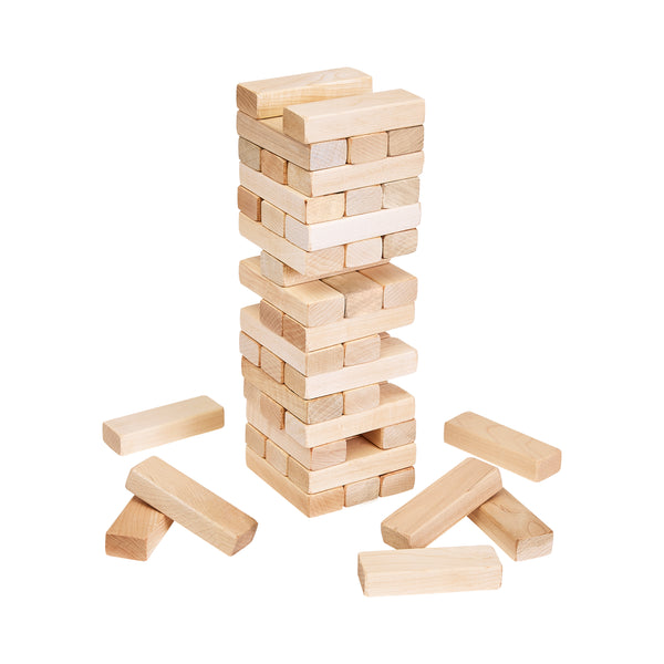 Pennsylvania Woodworks Maple Tumble Tower Game - Heavy Duty Timber Tower Wooden Block Set - Stackable Hardwood Blocks - Tabletop & Outdoor Family Games - Pennsylvania Woodworks