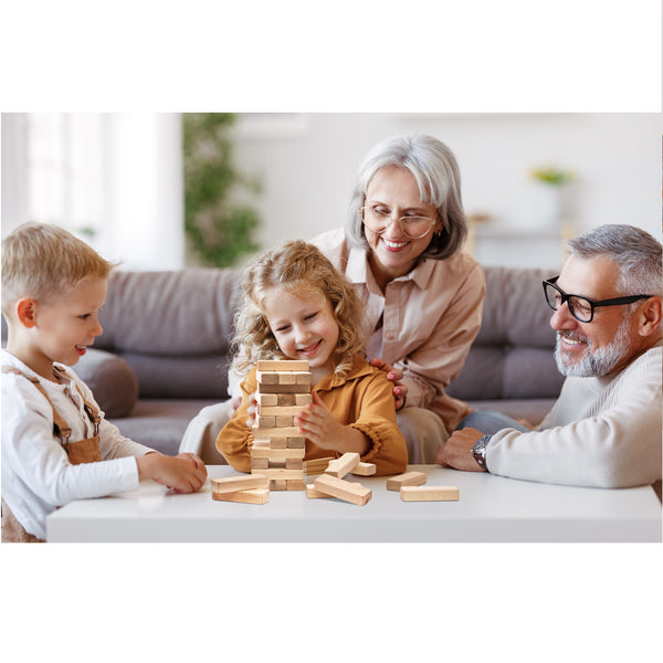 Pennsylvania Woodworks Maple Tumble Tower Game - Heavy Duty Timber Tower Wooden Block Set - Stackable Hardwood Blocks - Tabletop & Outdoor Family Games - Pennsylvania Woodworks